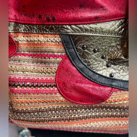 Cirque du Soleil vintages Faux Leather Embroidered Sequined Red Shoulder Bag - Picture 11 of 11